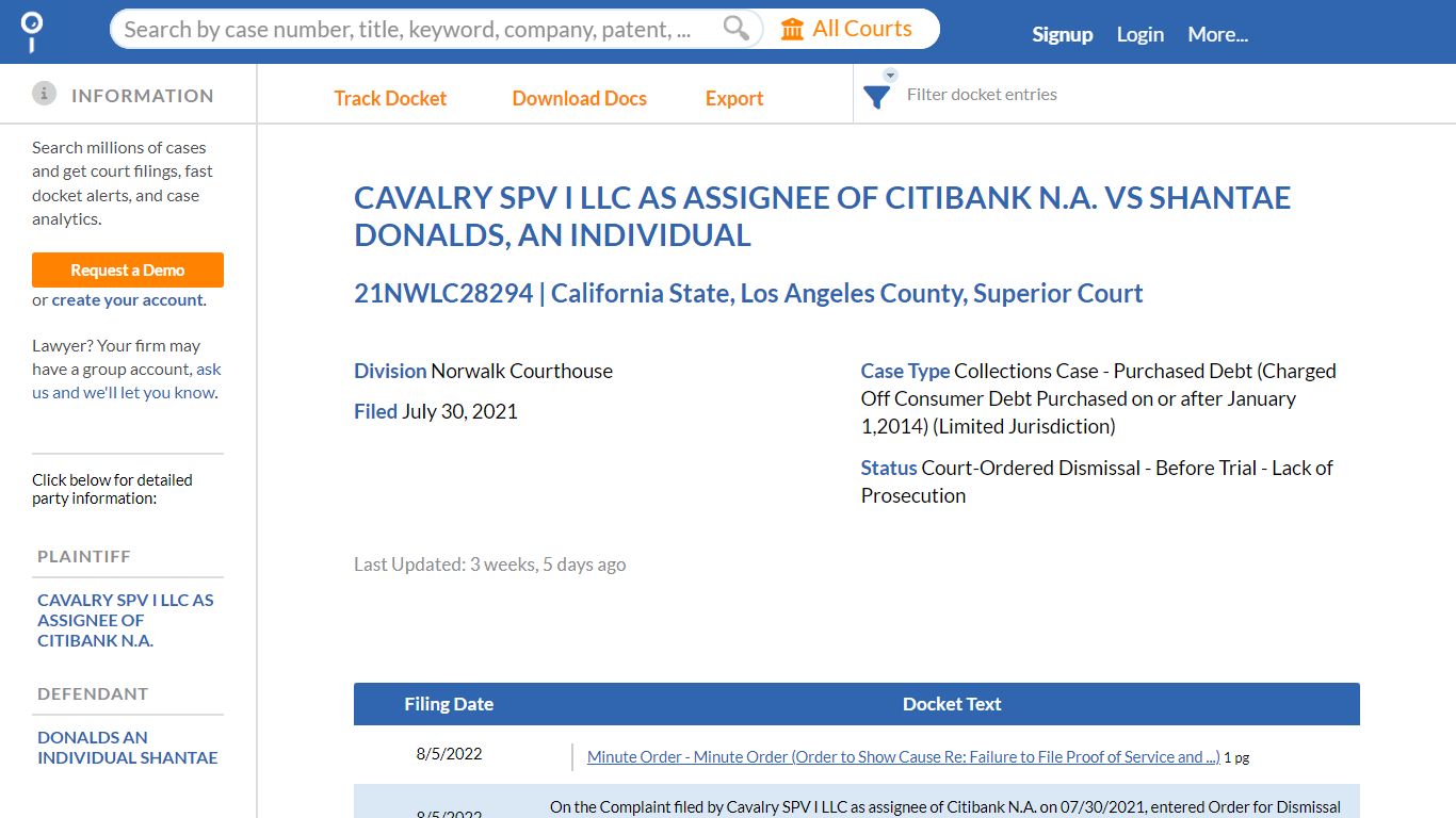 CAVALRY SPV I LLC AS ASSIGNEE OF CITIBANK N.A. VS SHANTAE DONALDS, AN ...